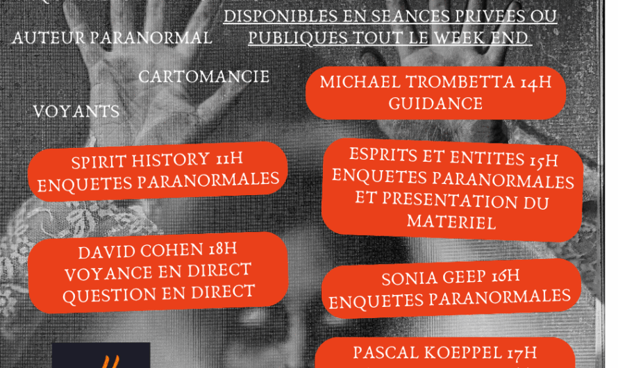 Suivez les conférences de ce week end au salon paranormal d’Aire sur la Lys