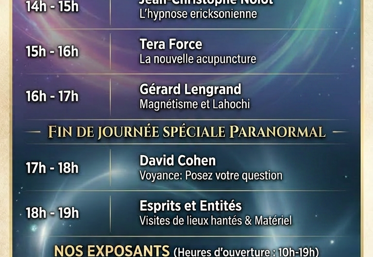 Conférences de ce week end à Fagnieres